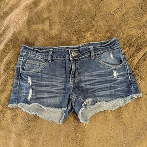Rue21 Dark Blue Distressed Denim Cutoff Shorts